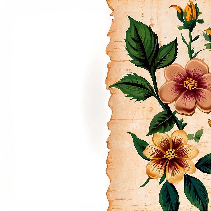 Old Paper Texture With Floral Pattern Png 72 PNG