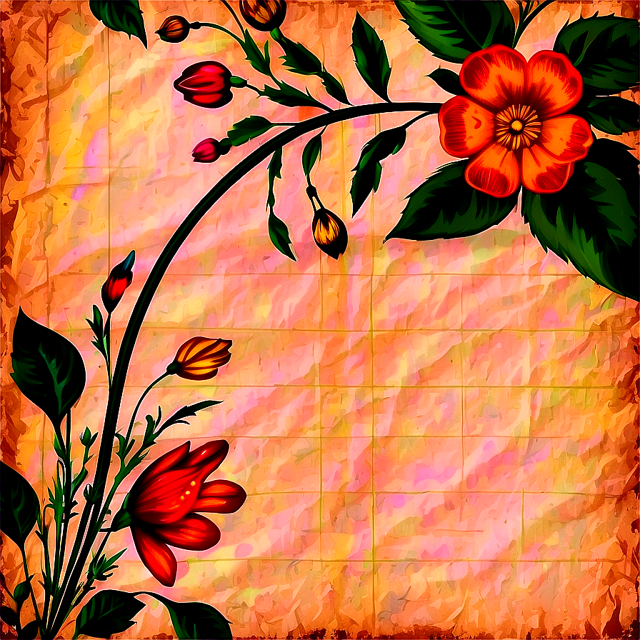 Old Paper Texture With Floral Pattern Png Llb PNG