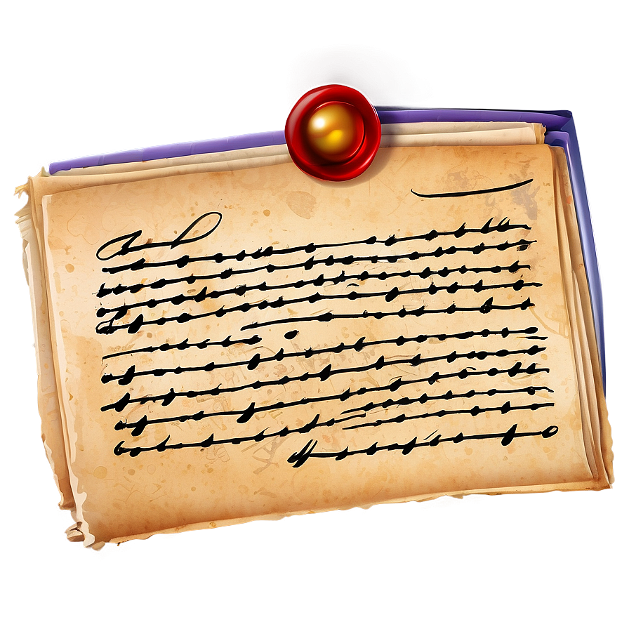 Old Paper With Cursive Writing Png 05232024 PNG