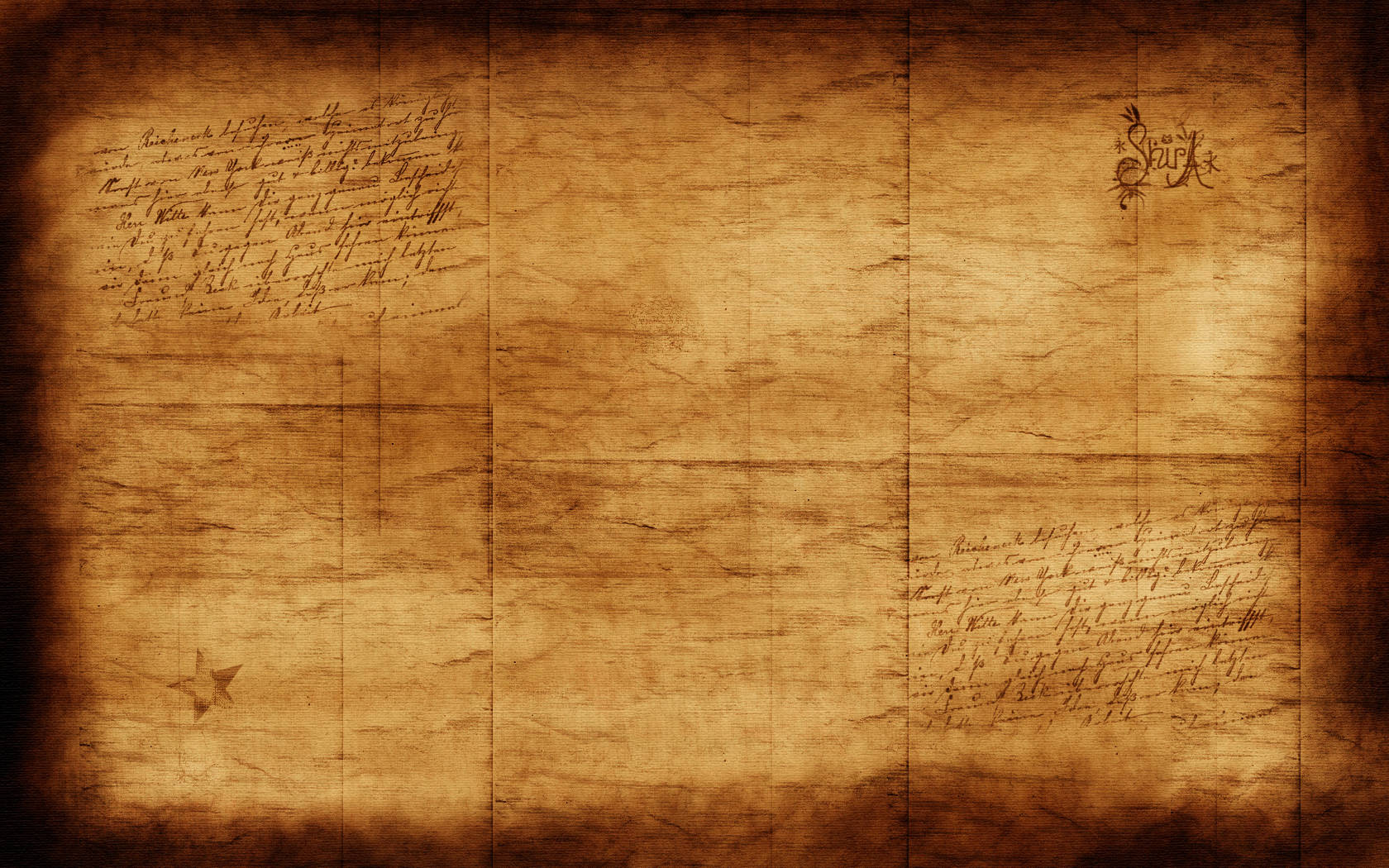 Old Paper With Cursive Writings Background