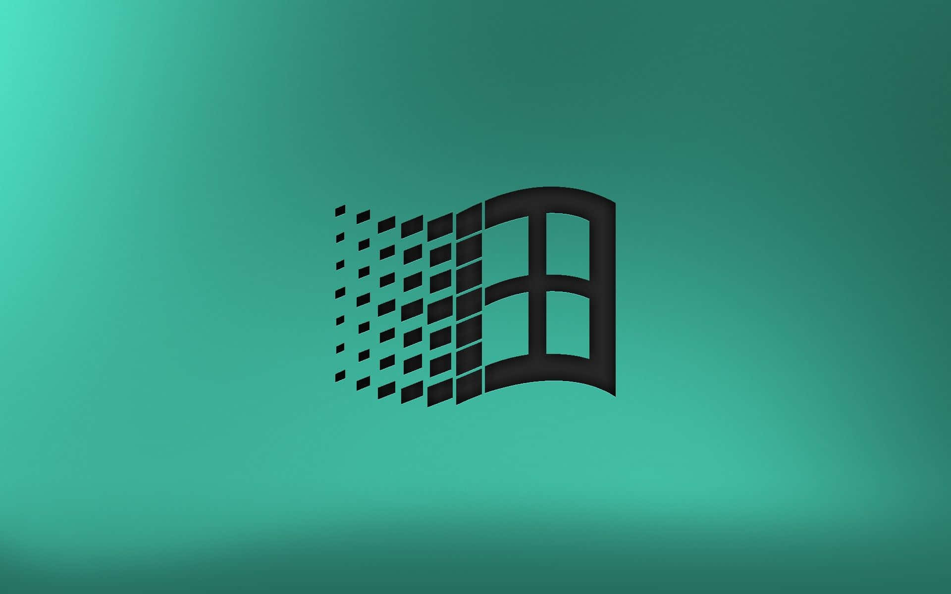 Einschwarzes Windows-logo Auf Einem Grünen Hintergrund Wallpaper