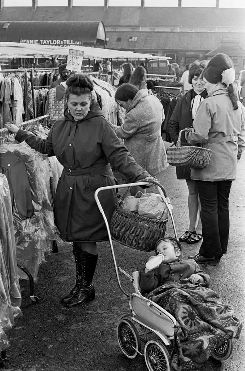 Mother And Son On The Market Old Picture