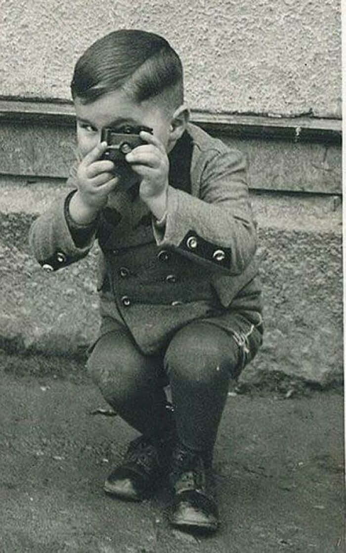 Baby Taking A Photo Old Picture