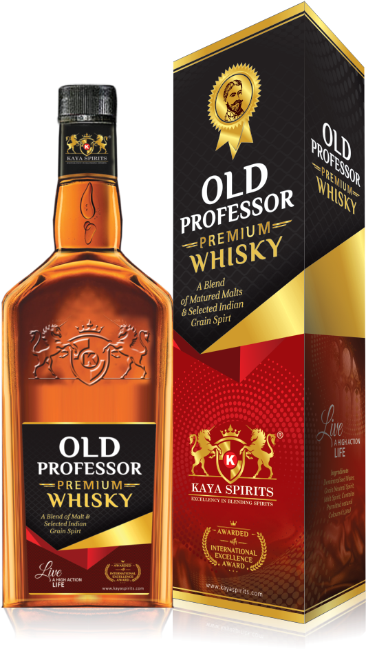 Old Professor Premium Whisky Bottleand Packaging PNG