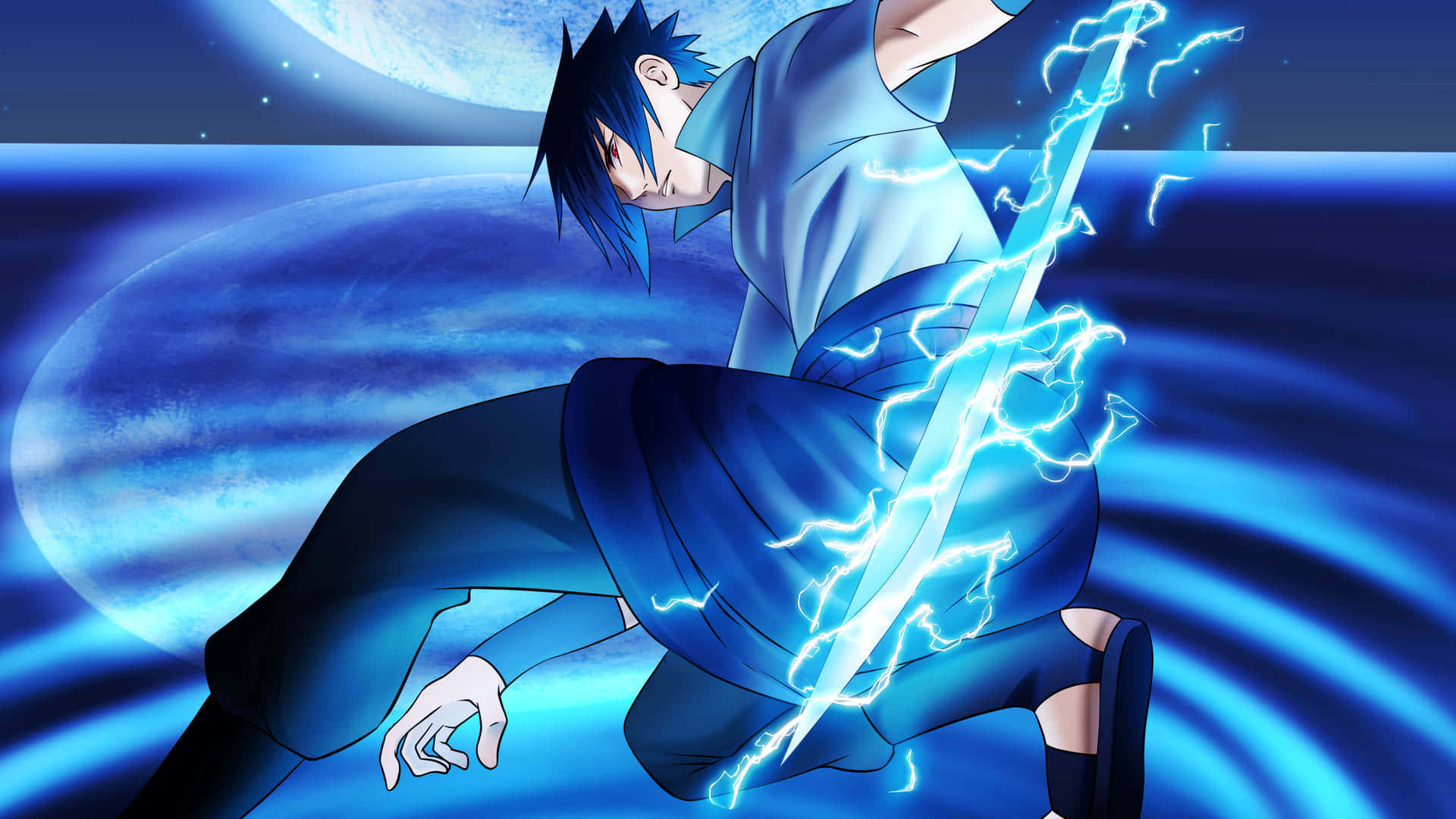 Sasuke Uchiha, en af hovedkaraktererne i mangaserien Naruto! Wallpaper