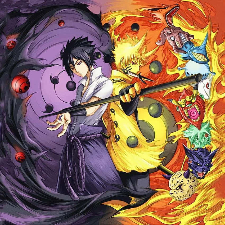 Berättaav Arcs: Gamla Sasuke Bekämpar Uchiha-klanen. Wallpaper