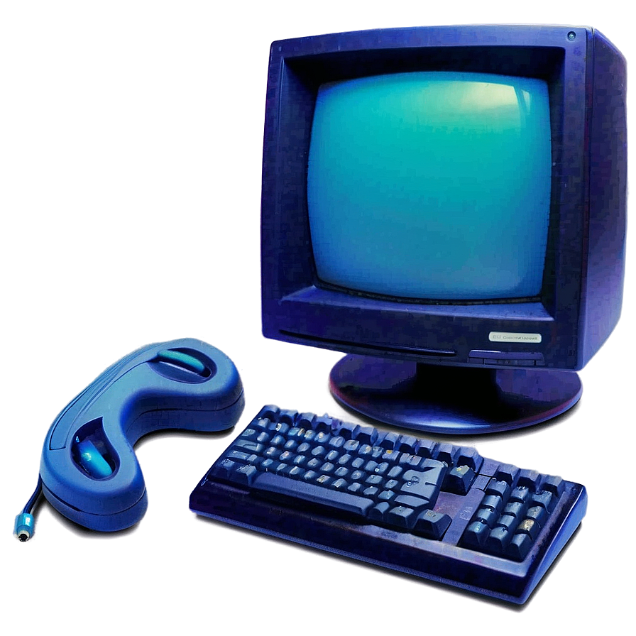 Old School 90s Computer Setup Png 06252024 PNG