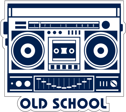 Old School Boombox Graphic PNG
