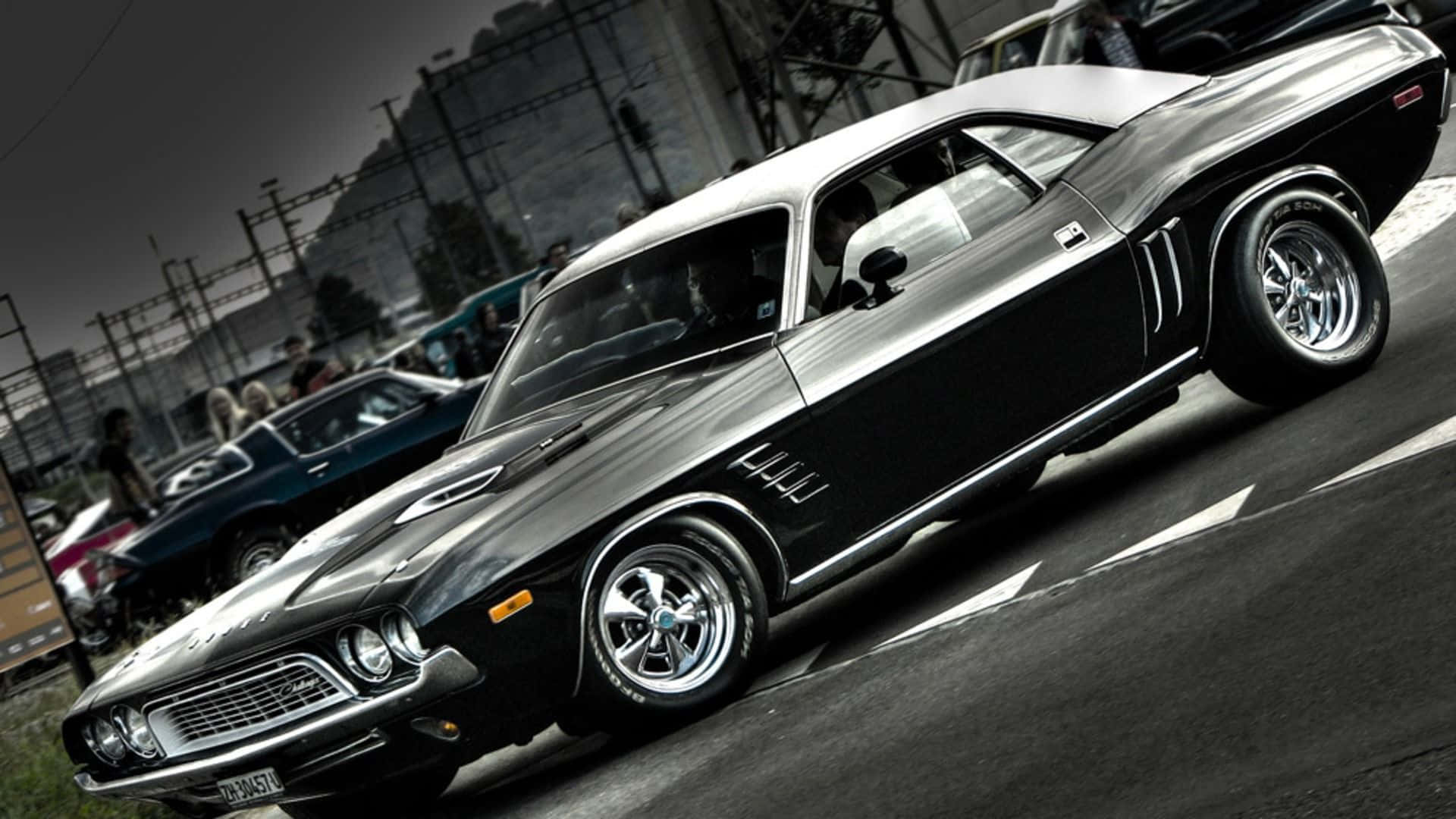High Performance and Style – Old School Muscle Cars Wallpaper