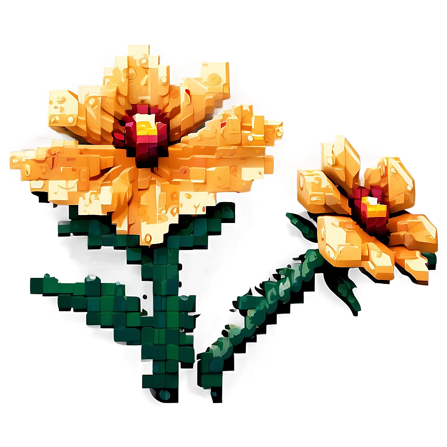 Old School Pixelated Flower Png 06242024 PNG