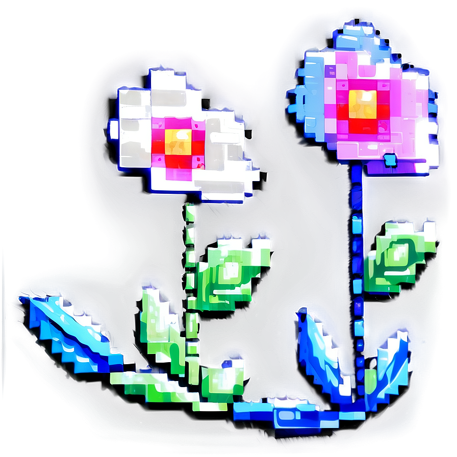 Old School Pixelated Flower Png 93 PNG