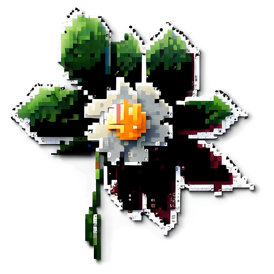 Old School Pixelated Flower Png Gao PNG