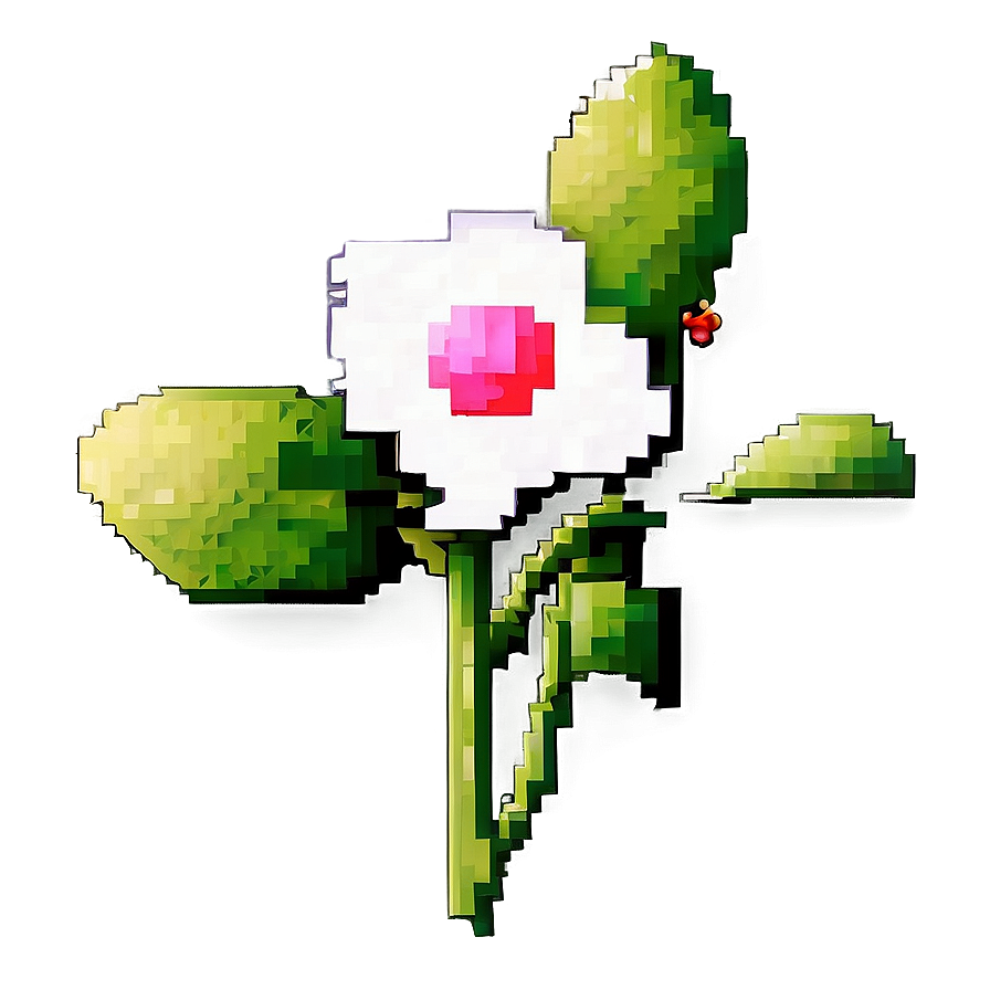 Old School Pixelated Flower Png Owv15 PNG