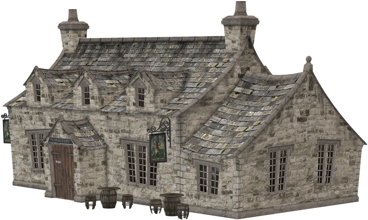 Old Stone House3 D Model PNG