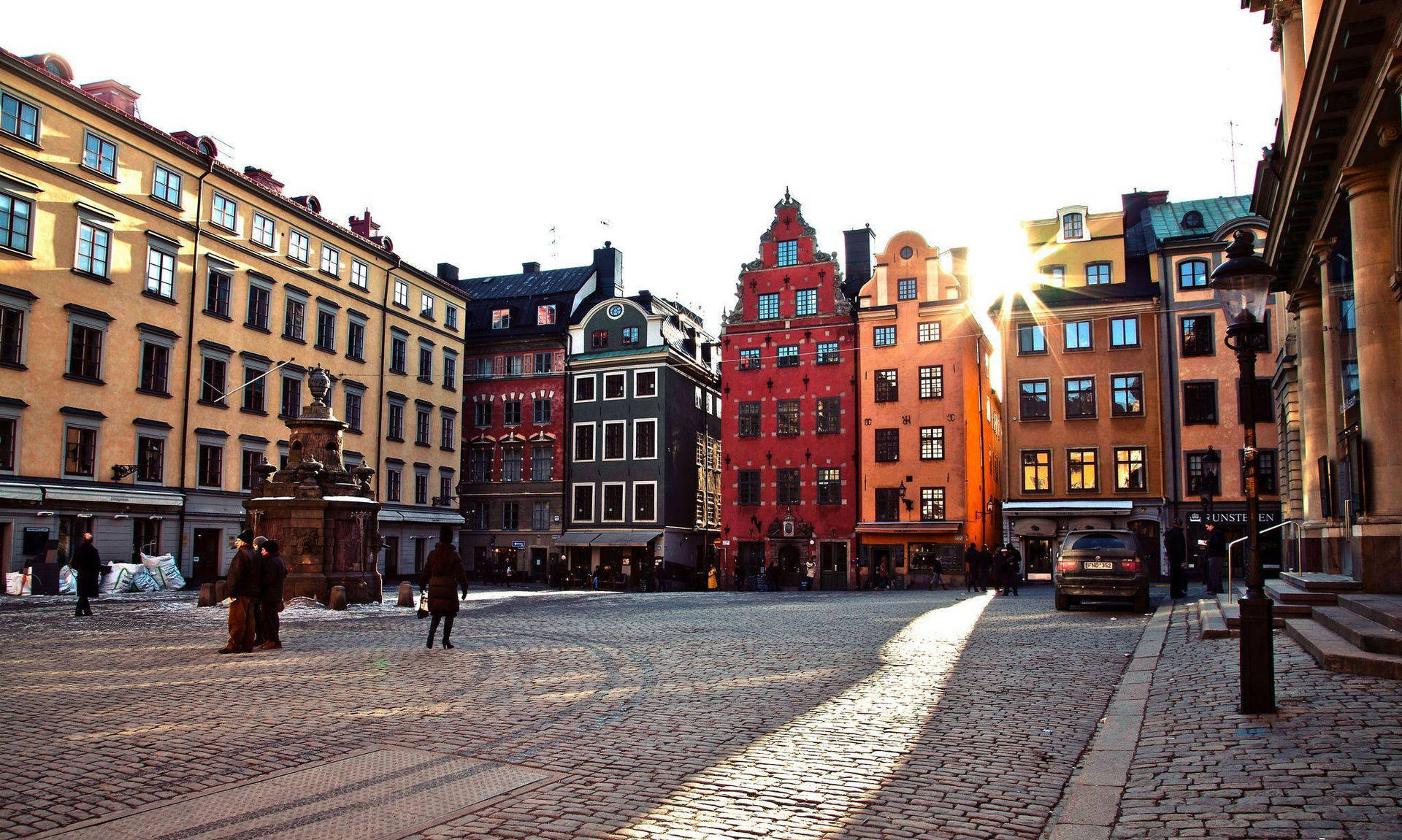 Piazzadella Città Vecchia A Stoccolma Sfondo
