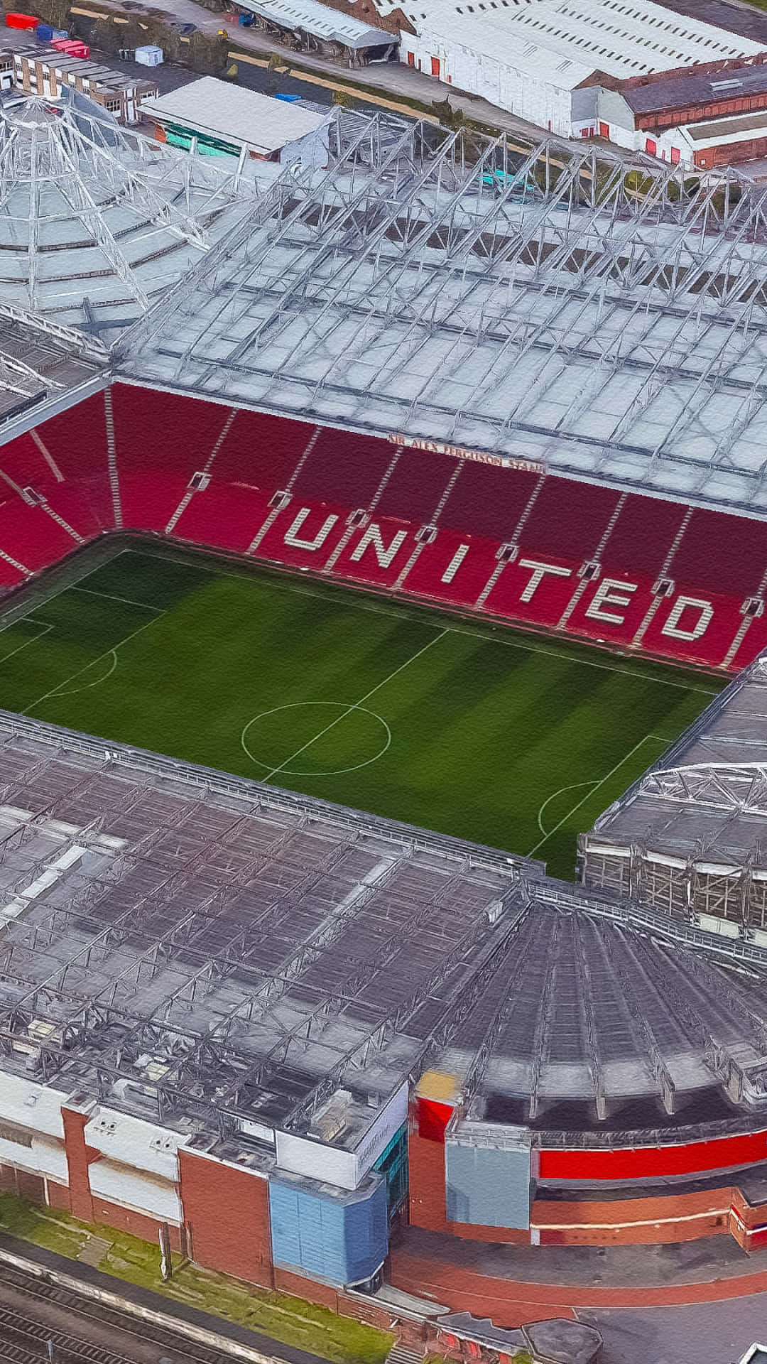 Download Old Trafford Aerial View Wallpaper | Wallpapers.com