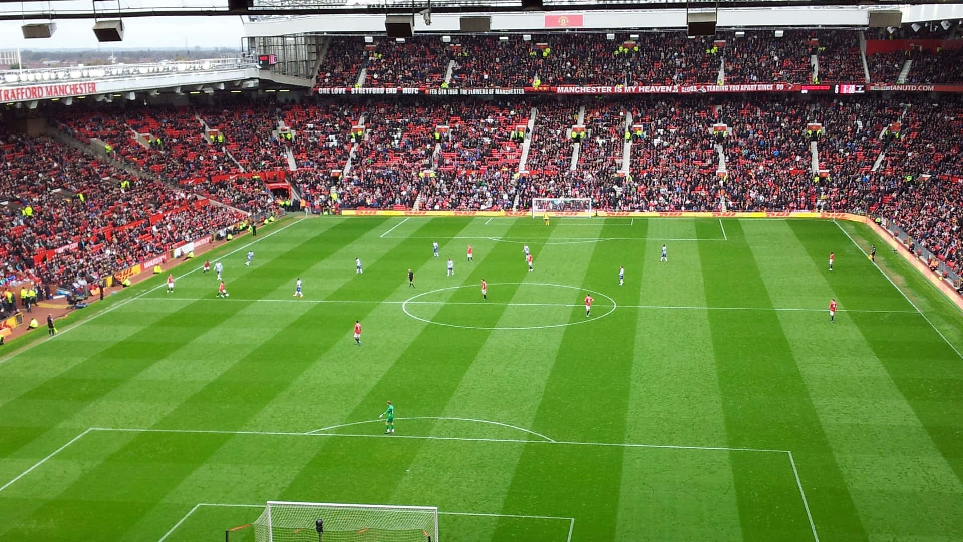 Old Trafford Wedstrijd Dag Achtergrond