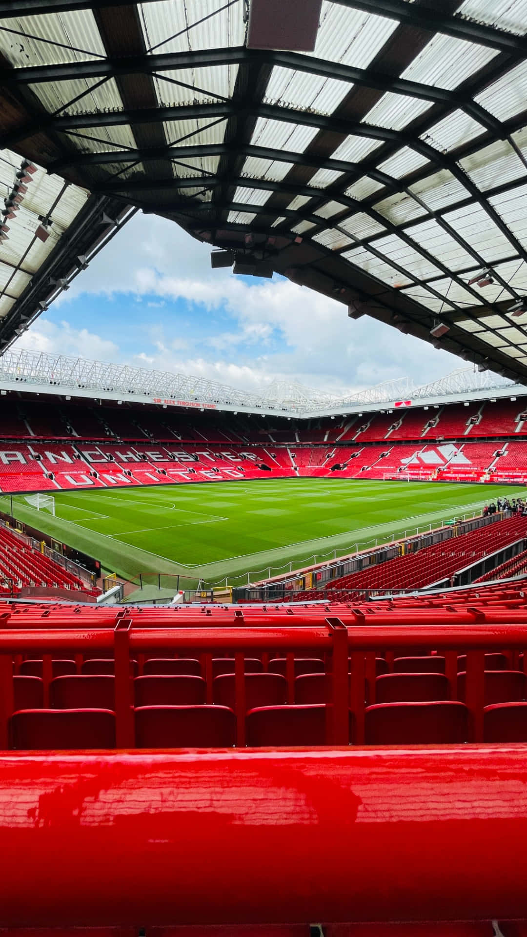 Old Trafford Stadion Interieurweergave Achtergrond