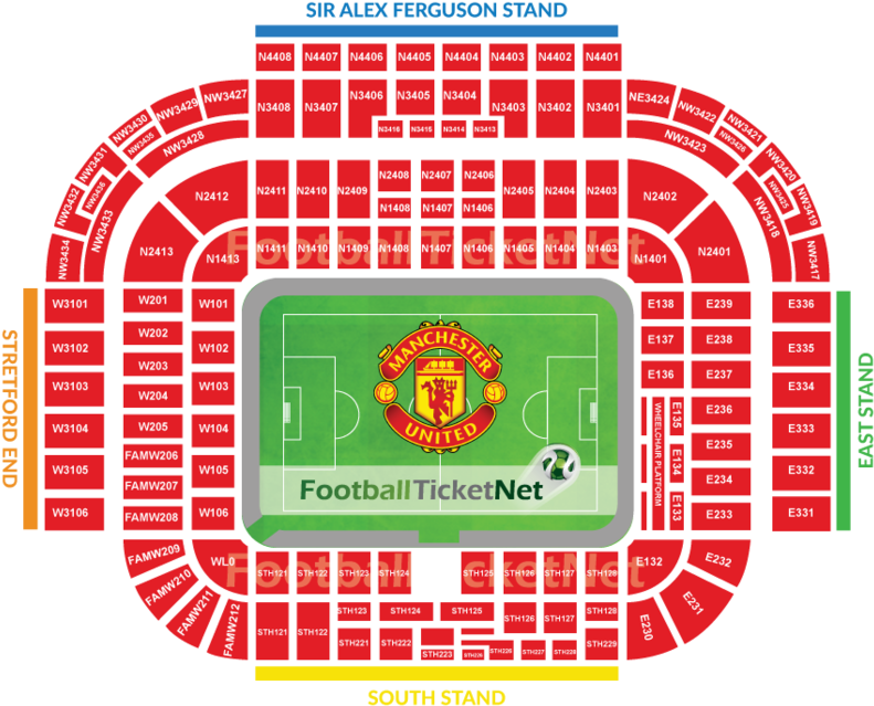 Old Trafford Stadium Seating Plan PNG