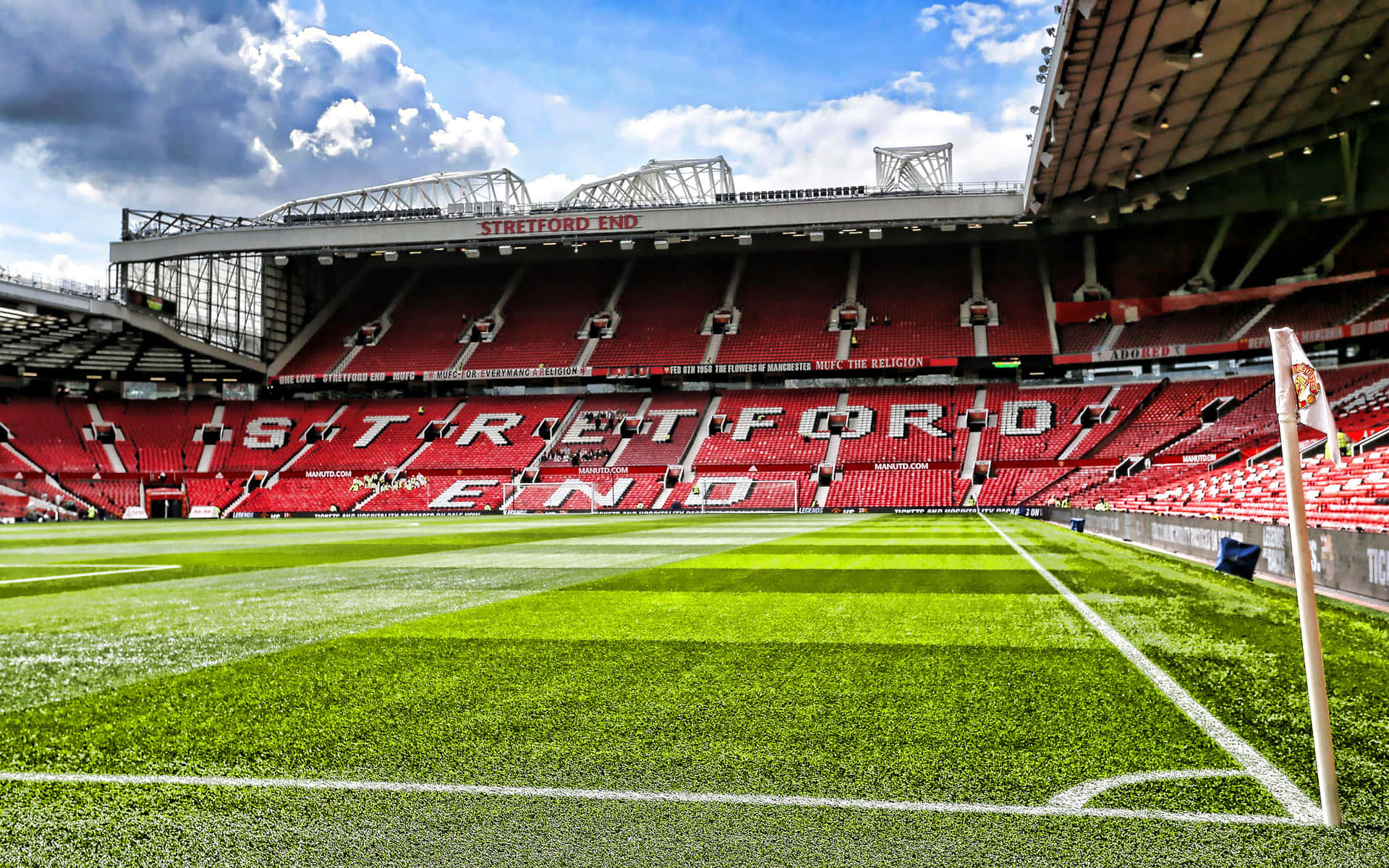 Old Trafford Stadium Stretford End View Wallpaper