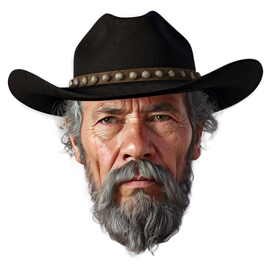 Old Western Cowboy Portrait Png 75 PNG