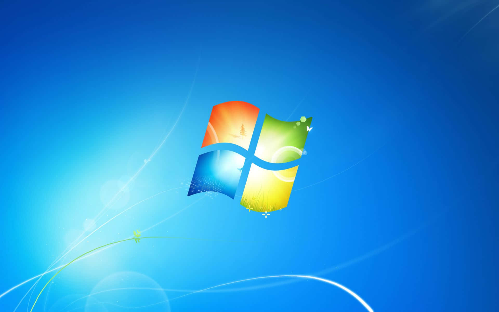 Windows 7 Logo On A Blue Background