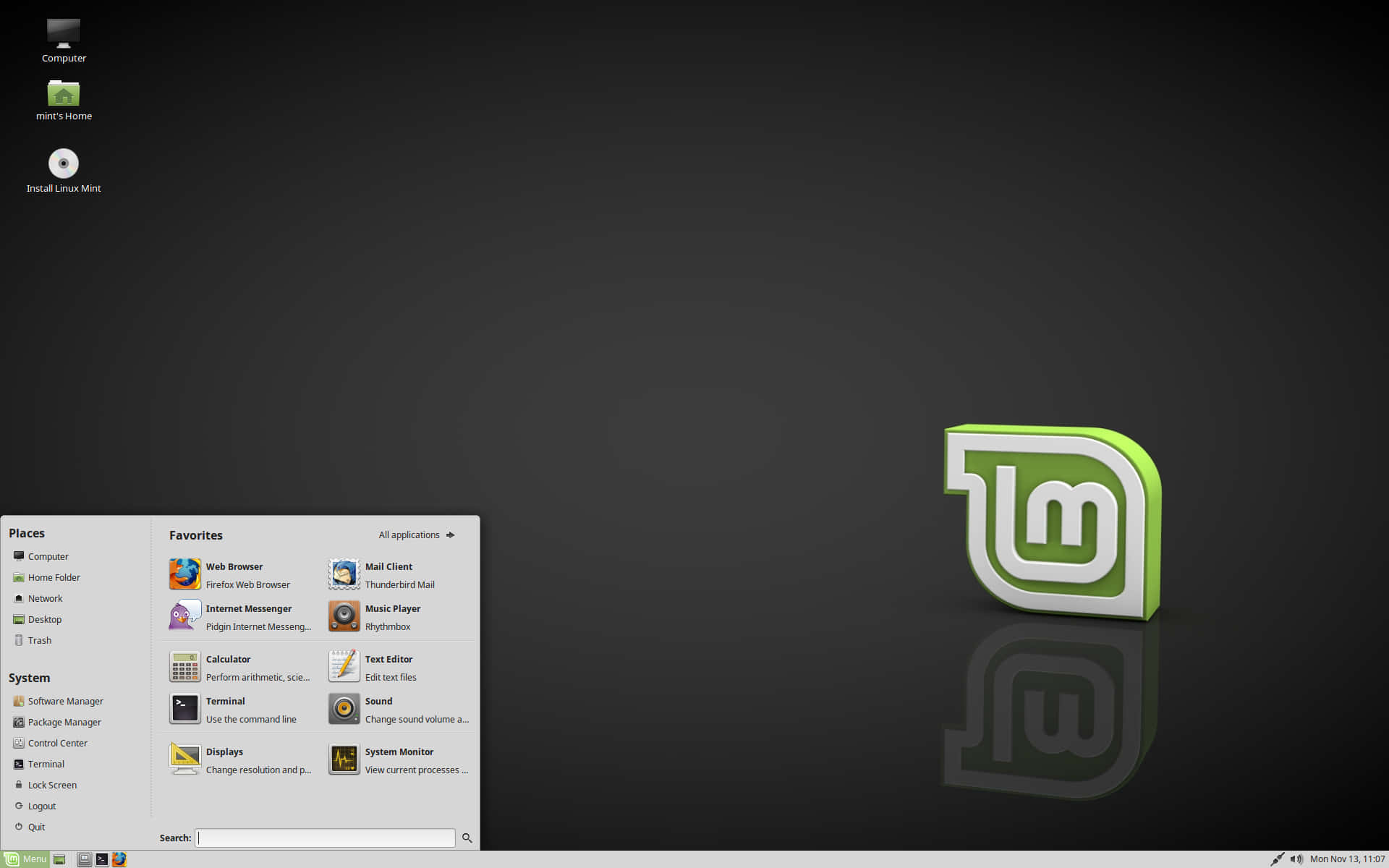 A Desktop With A Green Logo And Icons Wallpaper