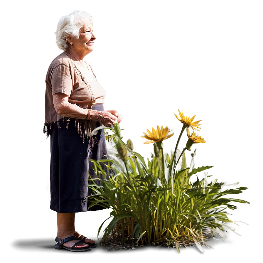 Old Woman In Nature Png 58 PNG