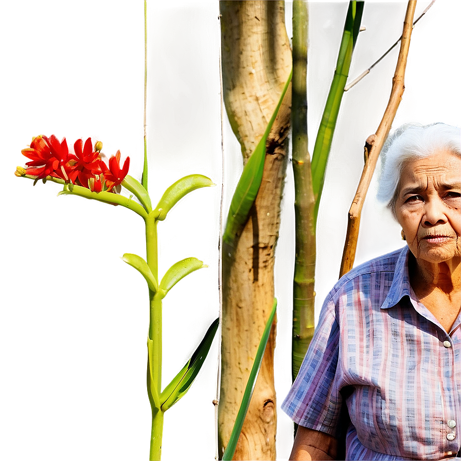 Old Woman In Nature Png Bxh PNG