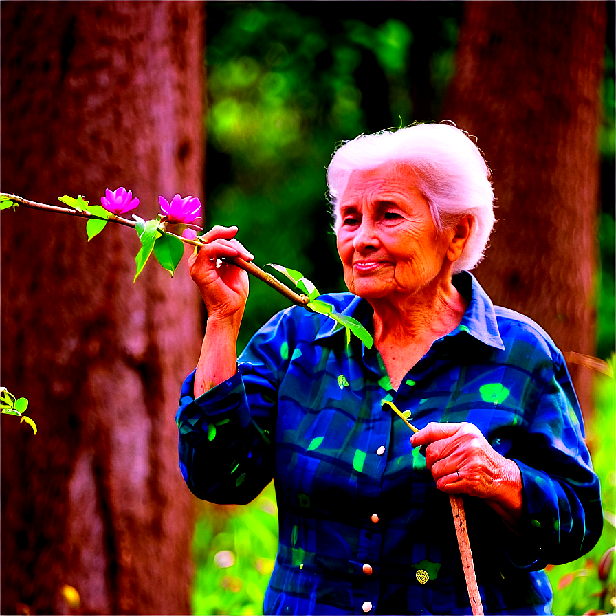 Old Woman In Nature Png Ooa37 PNG