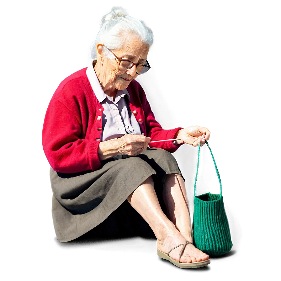 Old Woman Knitting Png Amy60 PNG