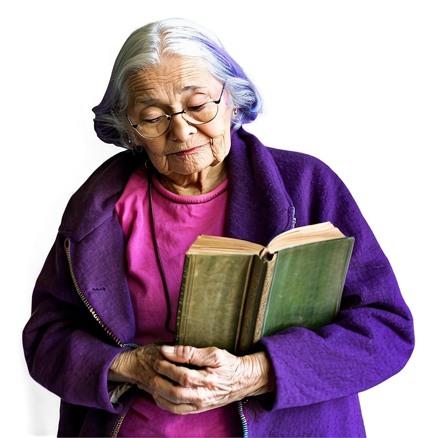 Old Woman With Book Png 4 PNG