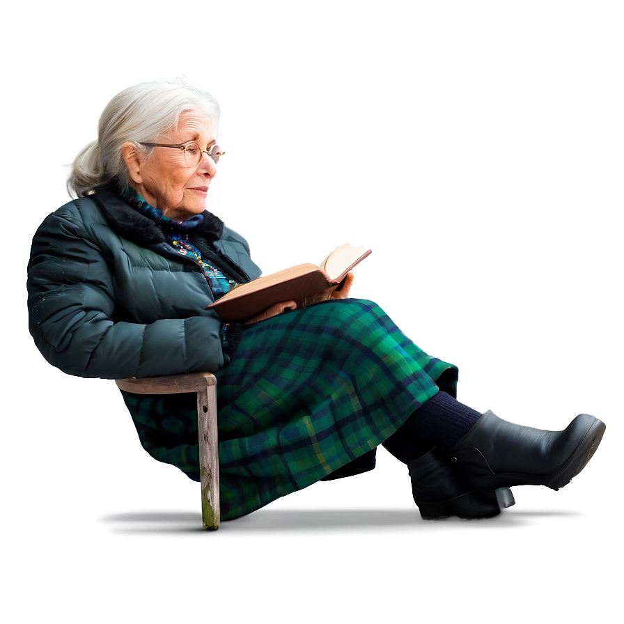 Old Woman With Book Png Itk55 PNG