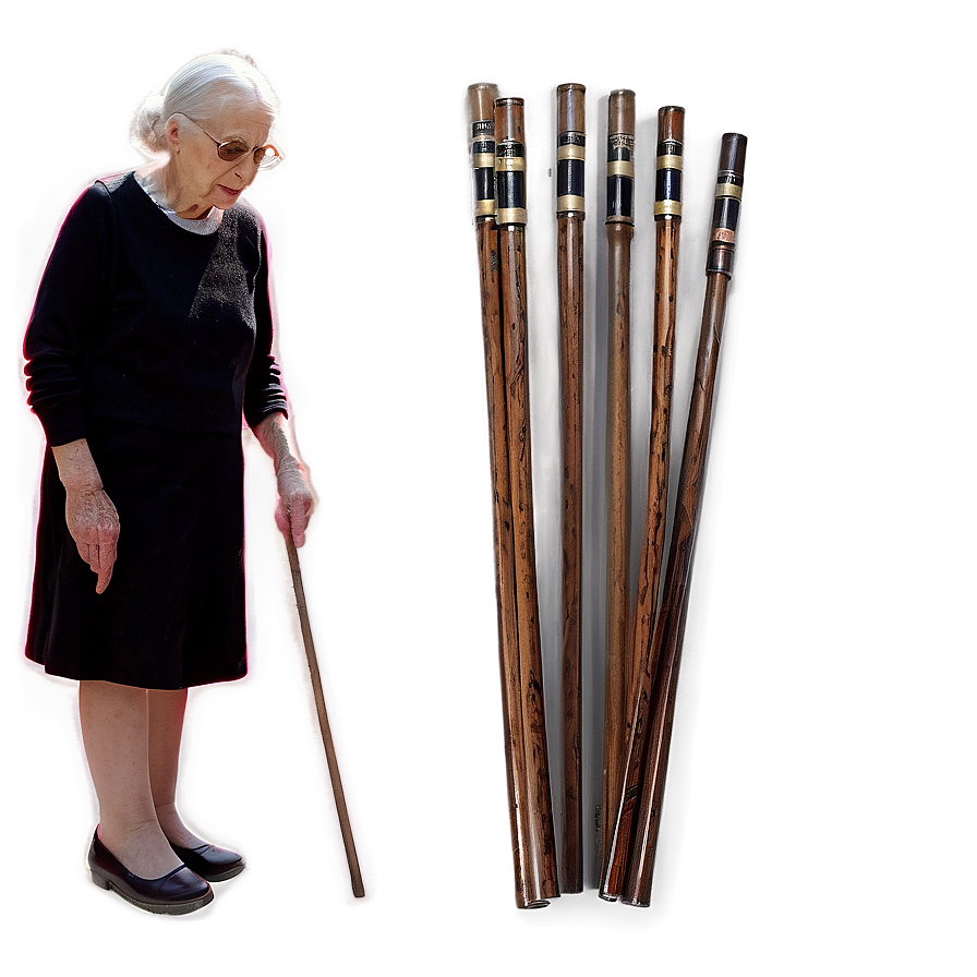 Old Woman With Cane Graphic Png 77 PNG