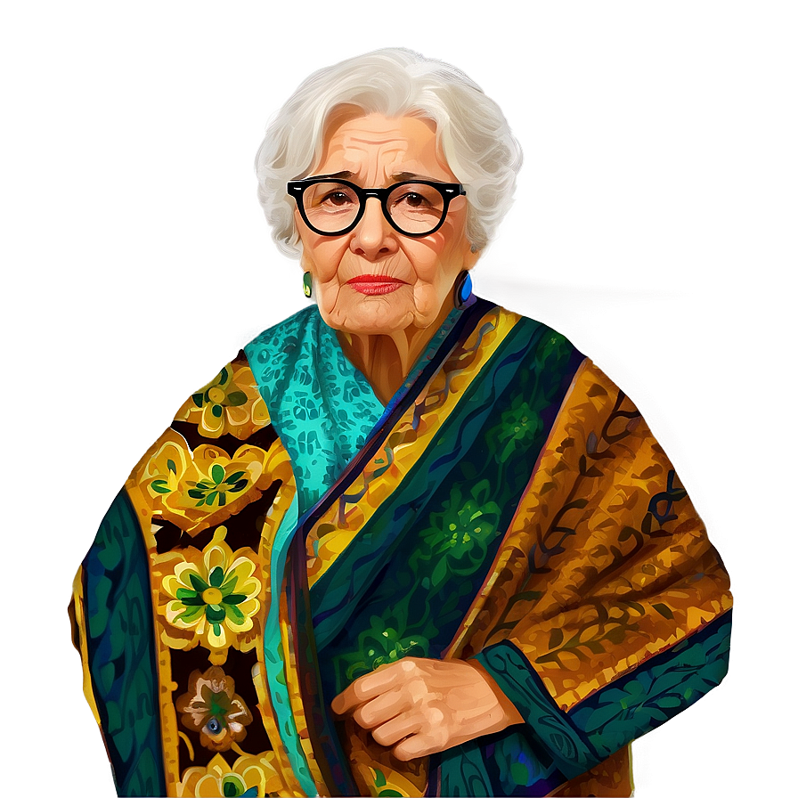 Old Woman With Glasses Png Gsm PNG