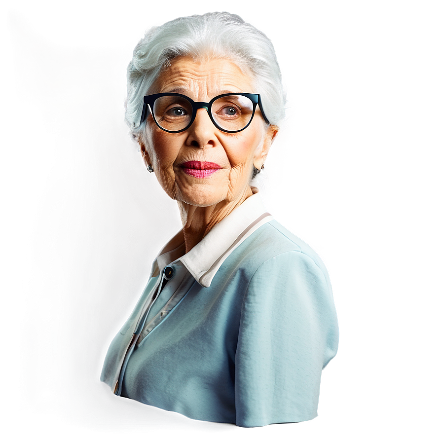 Old Woman With Glasses Png Hfd PNG