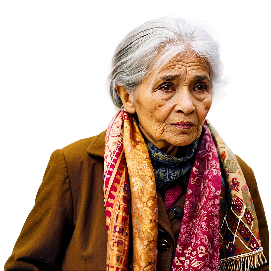 Old Woman With Scarf Png 06202024 PNG