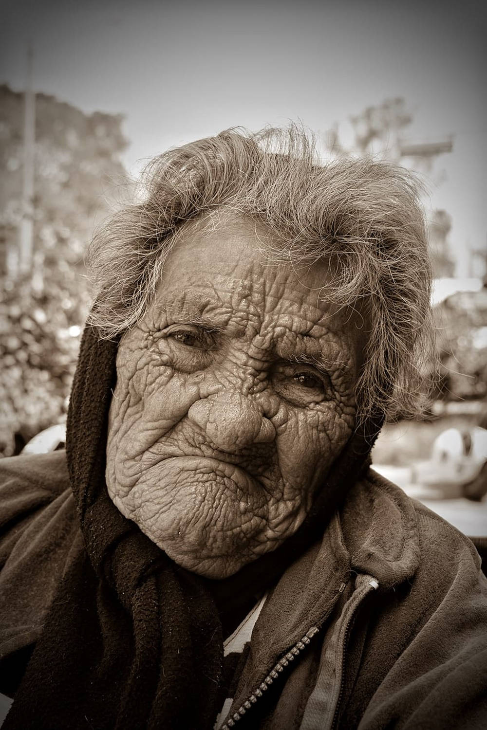 Old Woman Wrinkled Face Wallpaper
