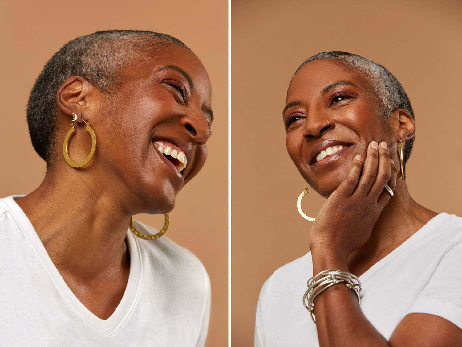 Sonrisade Denise Harris, Una Mujer Negra Mayor. Fondo de pantalla