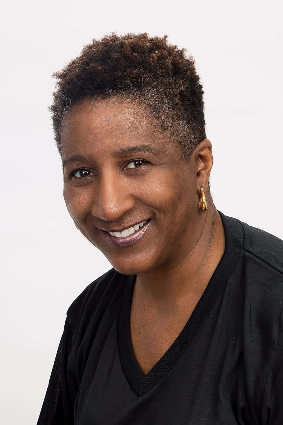 Older Black Woman Smile Side Profile Wallpaper