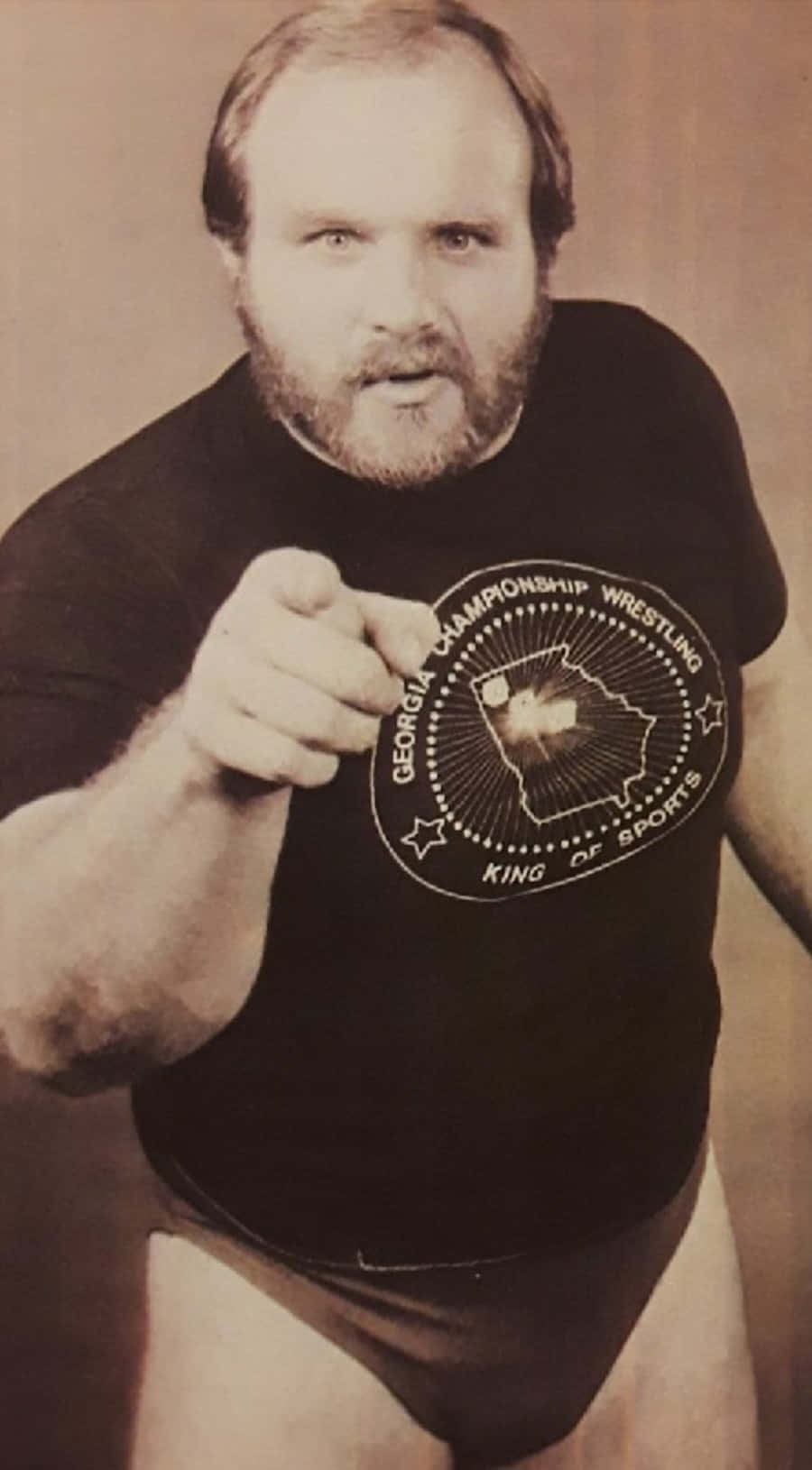 Ole Anderson iført Georgia Wrestling Shirt Wallpaper