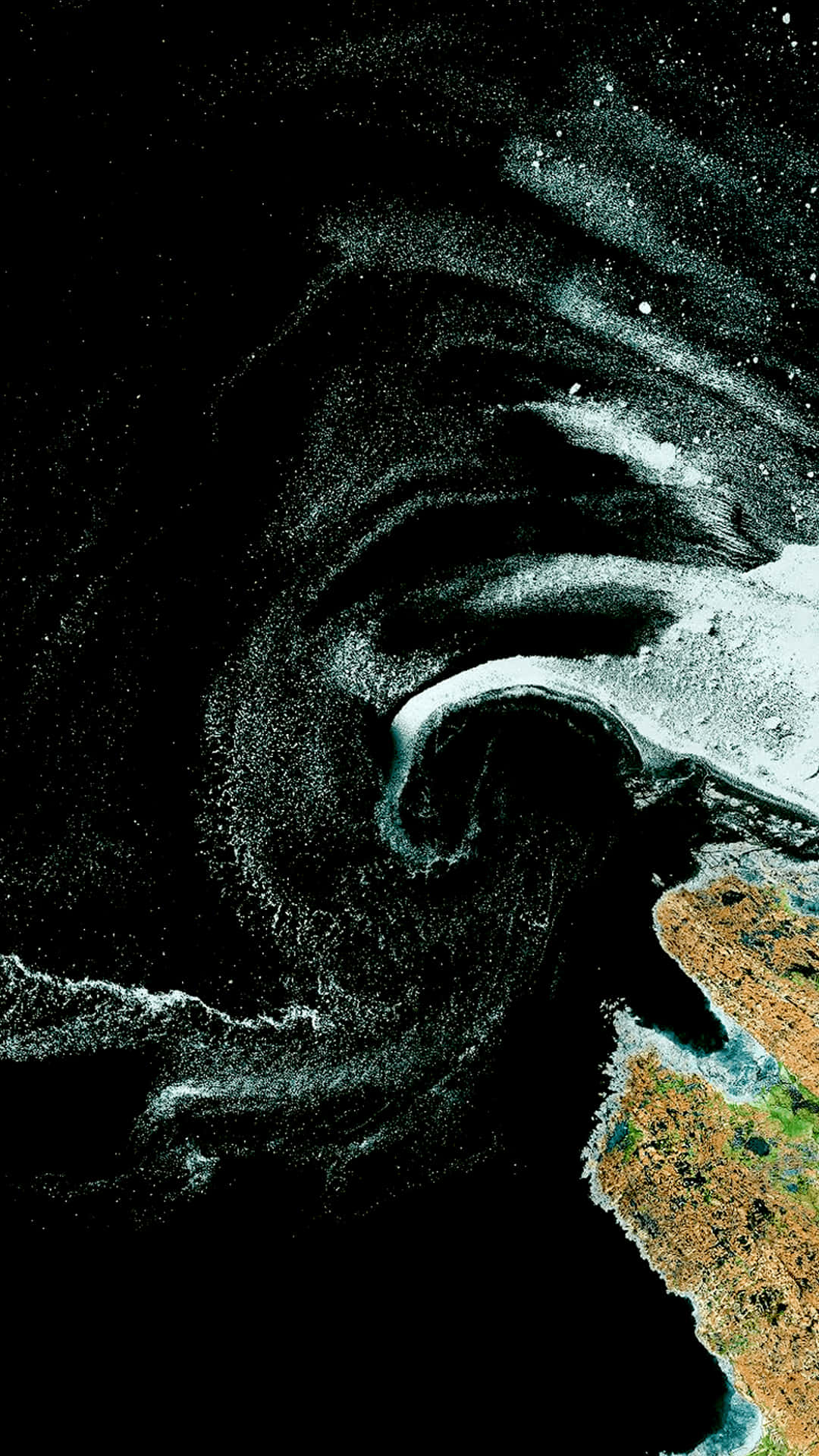A Satellite Image Of A Large Wave