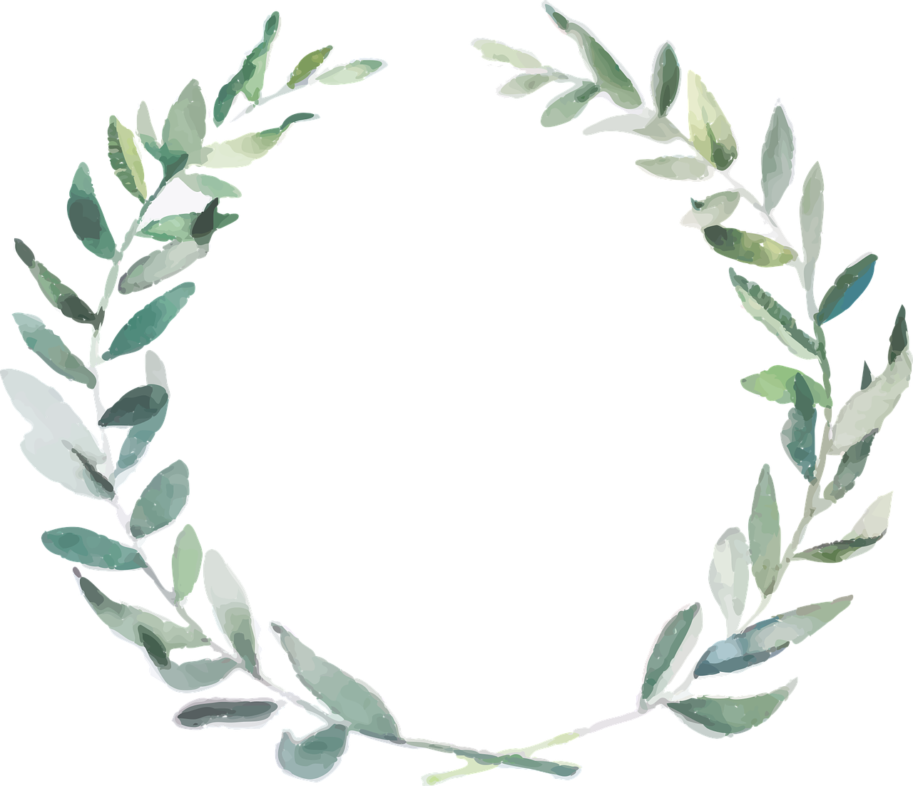 Olive Branch Wreath Illustration PNG