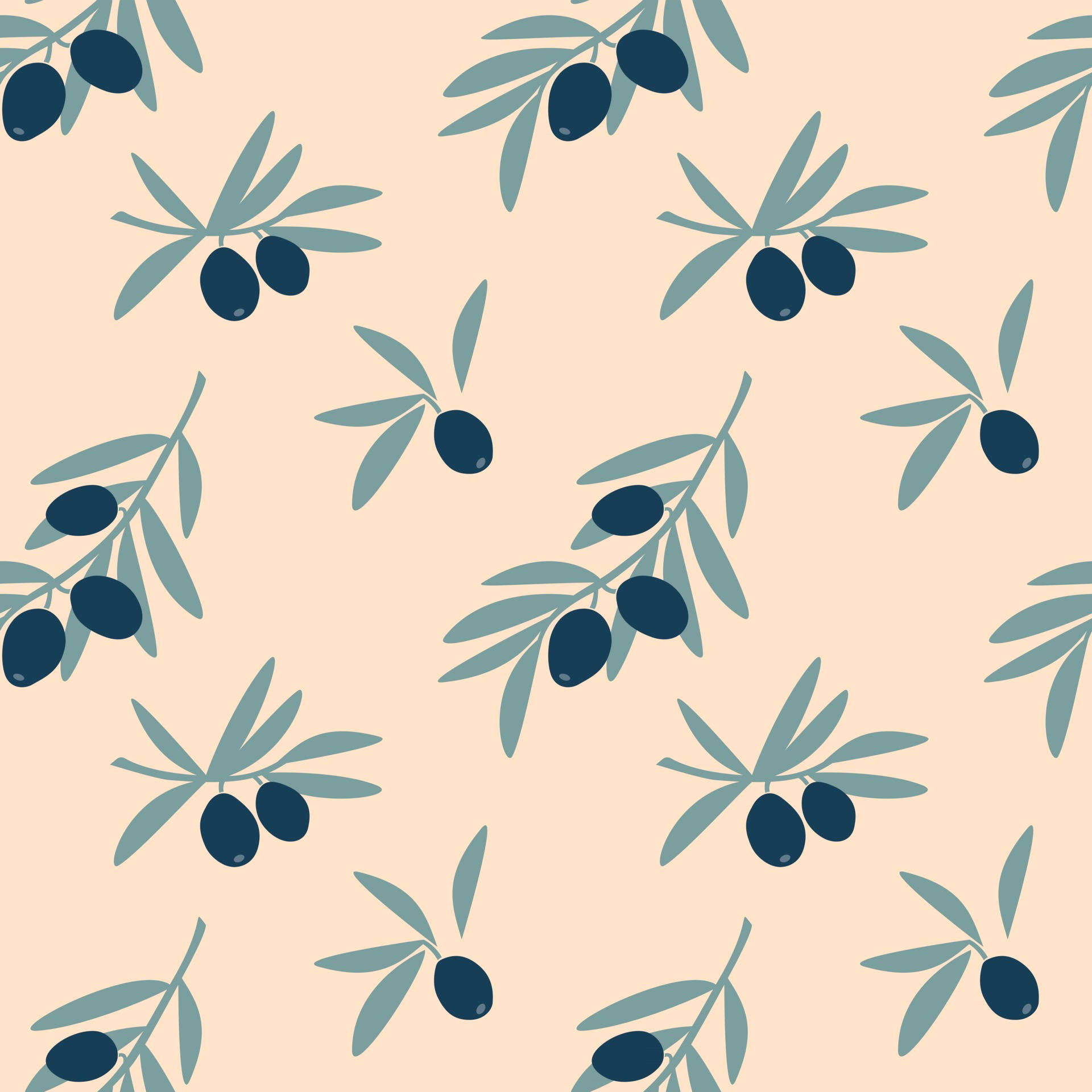 Olive Fruit And Brach Vector Artwork Wallpaper