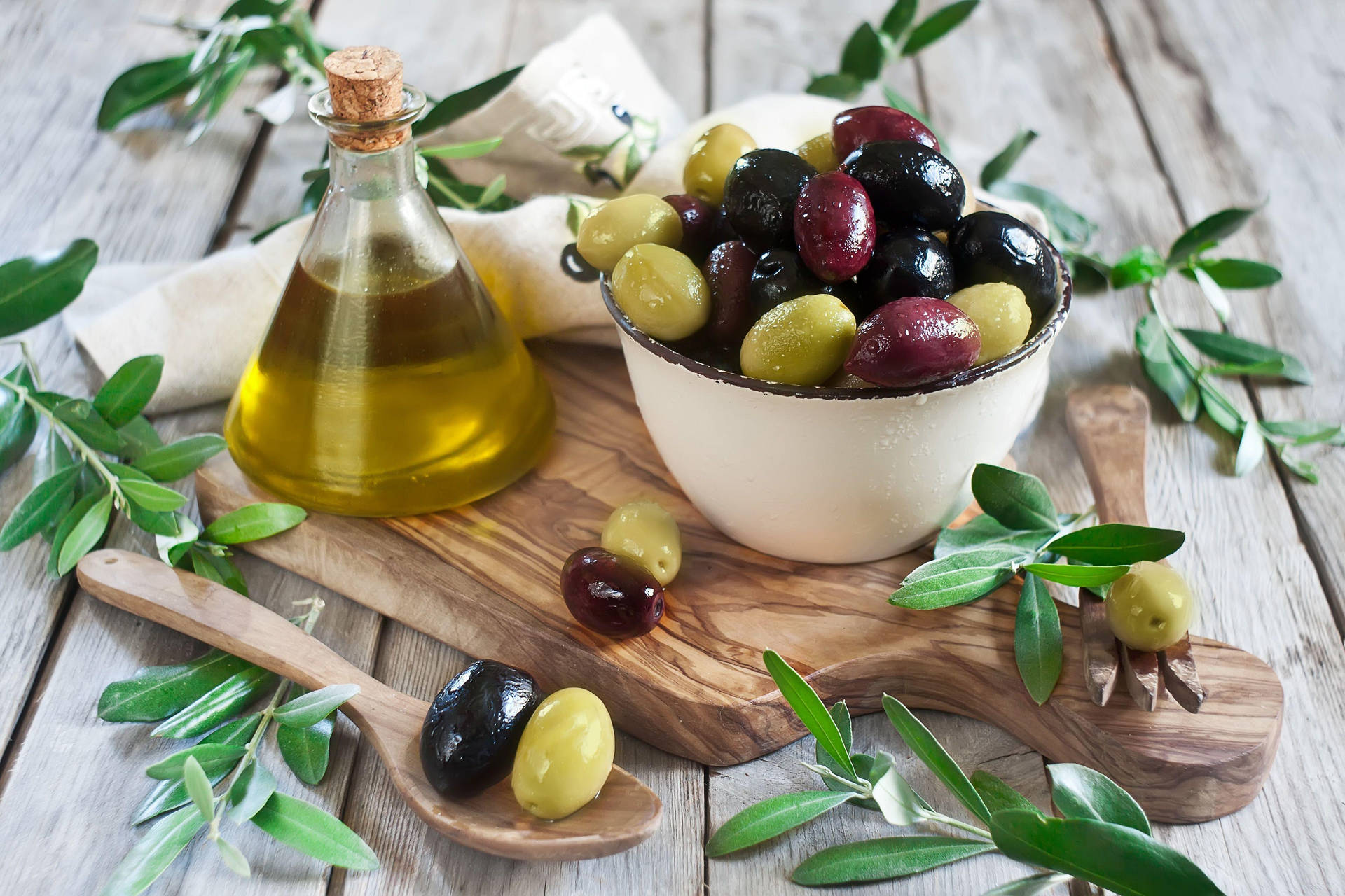 Wallpaper - Olivenfrugt og olie sundhedsmæssige fordele wallpaper Wallpaper
