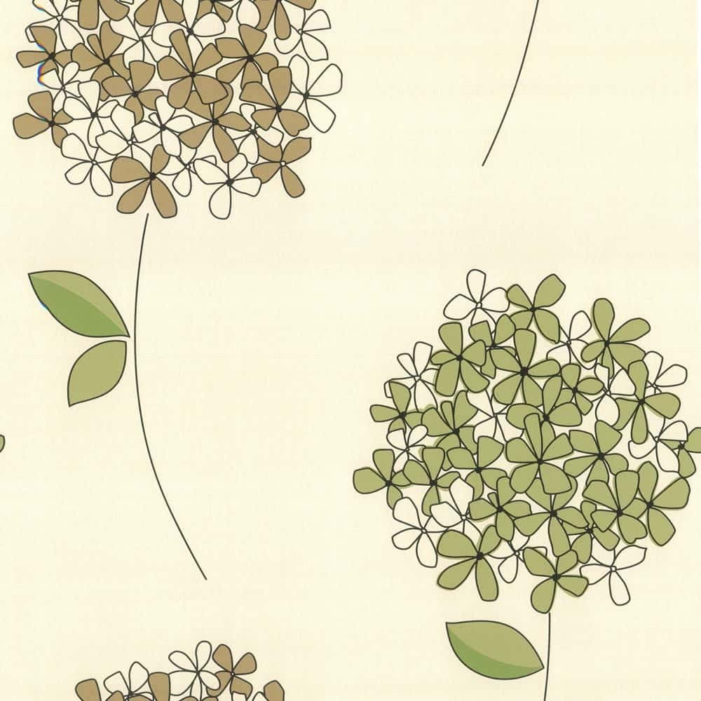 Dainty Olive Green Flower Art Background