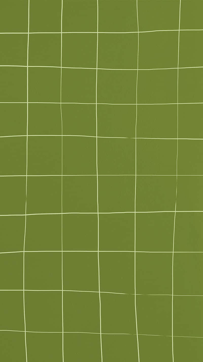 Olive Green Background With Grid Pattern