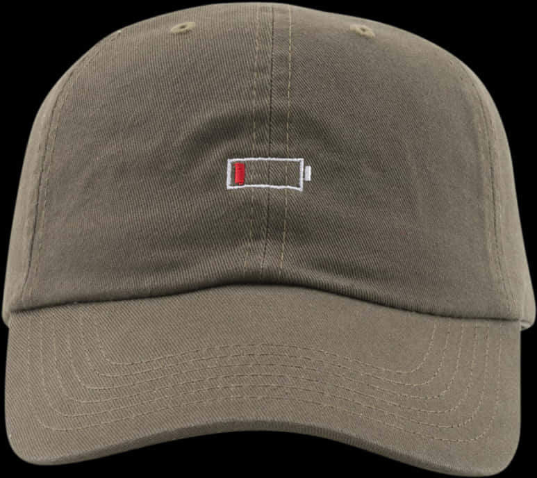 Olive Green Baseball Cap Front View PNG