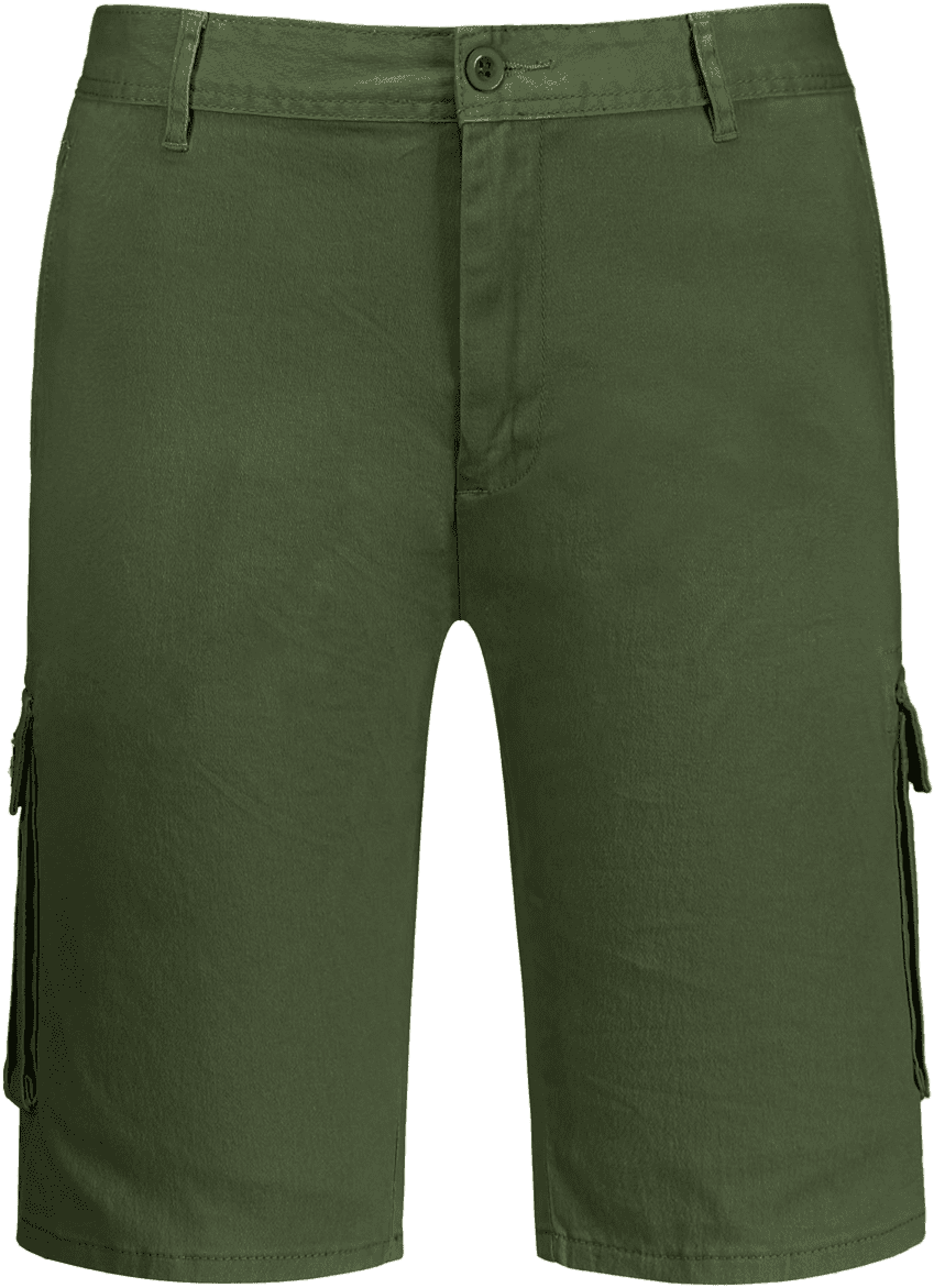 Olive Green Cargo Bermuda Shorts PNG