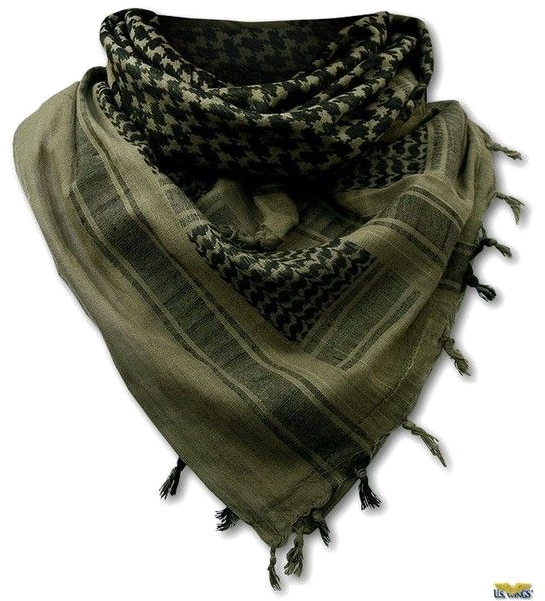 Olive Green Houndstooth Scarf PNG